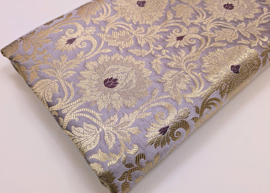 Brocade fabric Light Purple Gold Jacquard Damask Rayon Silk brocade Fabric Wedding Bridal High Grade Designer fabric by the yard Material NFAF92