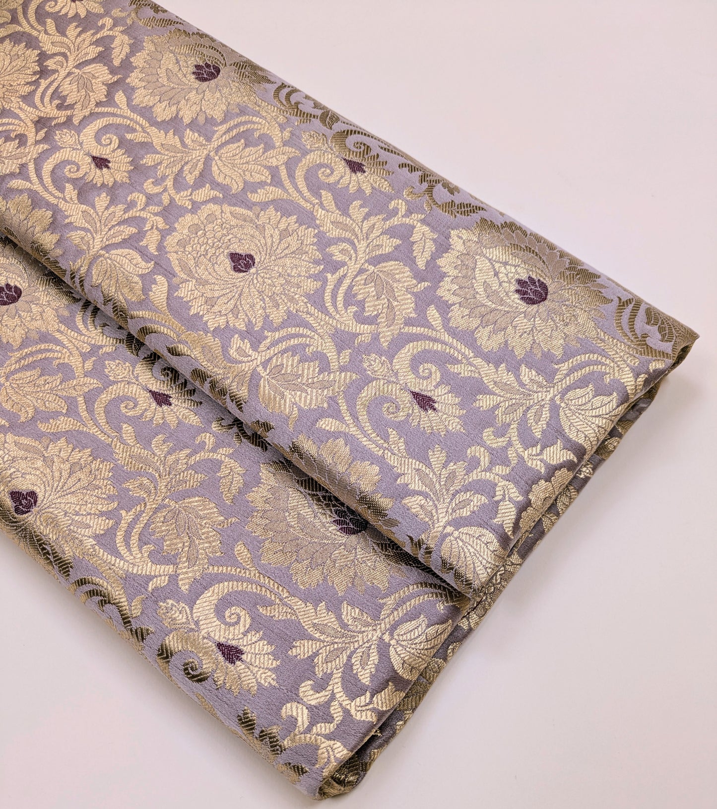 Brocade fabric Light Purple Gold Jacquard Damask Rayon Silk brocade Fabric Wedding Bridal High Grade Designer fabric by the yard Material NFAF92