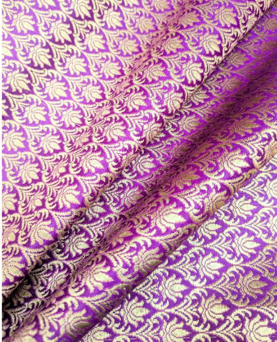 Brocade fabric Purple Gold Jacquard Damask Rayon Silk brocade Fabric Wedding Bridal High Grade Designer fabric by the yard Material NFAF65