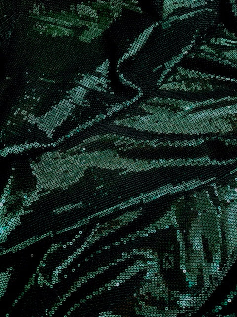 Green Sequin Georgette Fabric,  Sequin Embroidery Fabric, Multiple lengths will come in the continuous piece - SQAF19