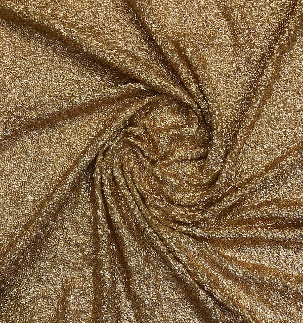 Embroidered Georgette Sequin Fabric in Gold color, Multiple lengths will come in the continuous piece -SQAF21