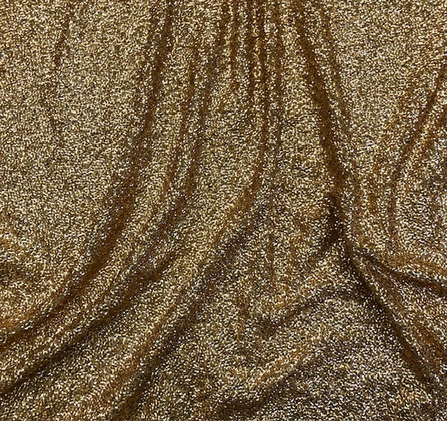 Embroidered Georgette Sequin Fabric in Gold color, Multiple lengths will come in the continuous piece -SQAF21