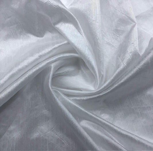 White Poly Raw Silk Faux Dupion 100% Polyester Upholstery Fabric Bridal Craft Dress Quilting Material TSF01