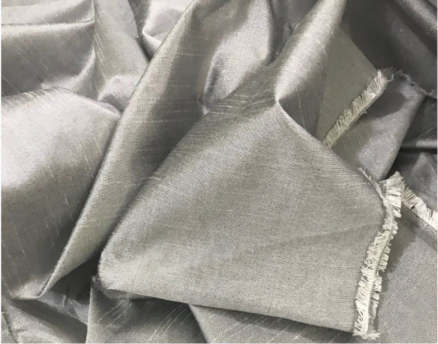 Gray Taffeta Fabric, Dress, Apparel Fabric, Poly Silk fabric ,Multiple yardage will come in one piece TSF40