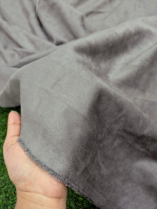 Gray Rayon Suede Stretch Velvet fabric, Luxury fabric, Wedding dress, Home decor fabric, Bridesmaid dress,Vintage textile - VLTF04