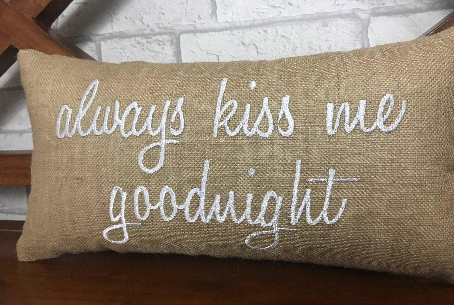 Personalized Always Kiss Me Goodnight Custom Pillow Wedding Pillow Anniversary Valentine Gift in All Sizes And Color.