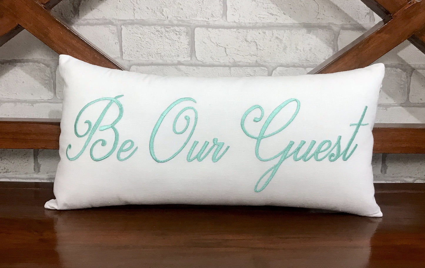 Be Our Guest Pillow Embroidered Guest Room Pillow Welcome Gift Wedding Occasion Décor, Holiday Décor, Wedding Ceremony Décor.