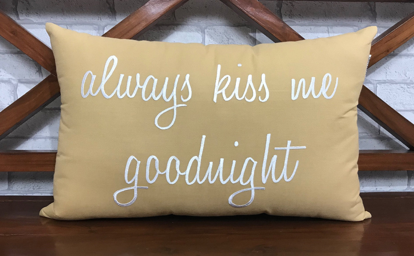 Personalized Always Kiss Me Goodnight Custom Pillow Wedding Pillow Anniversary Valentine Gift in All Sizes And Color.