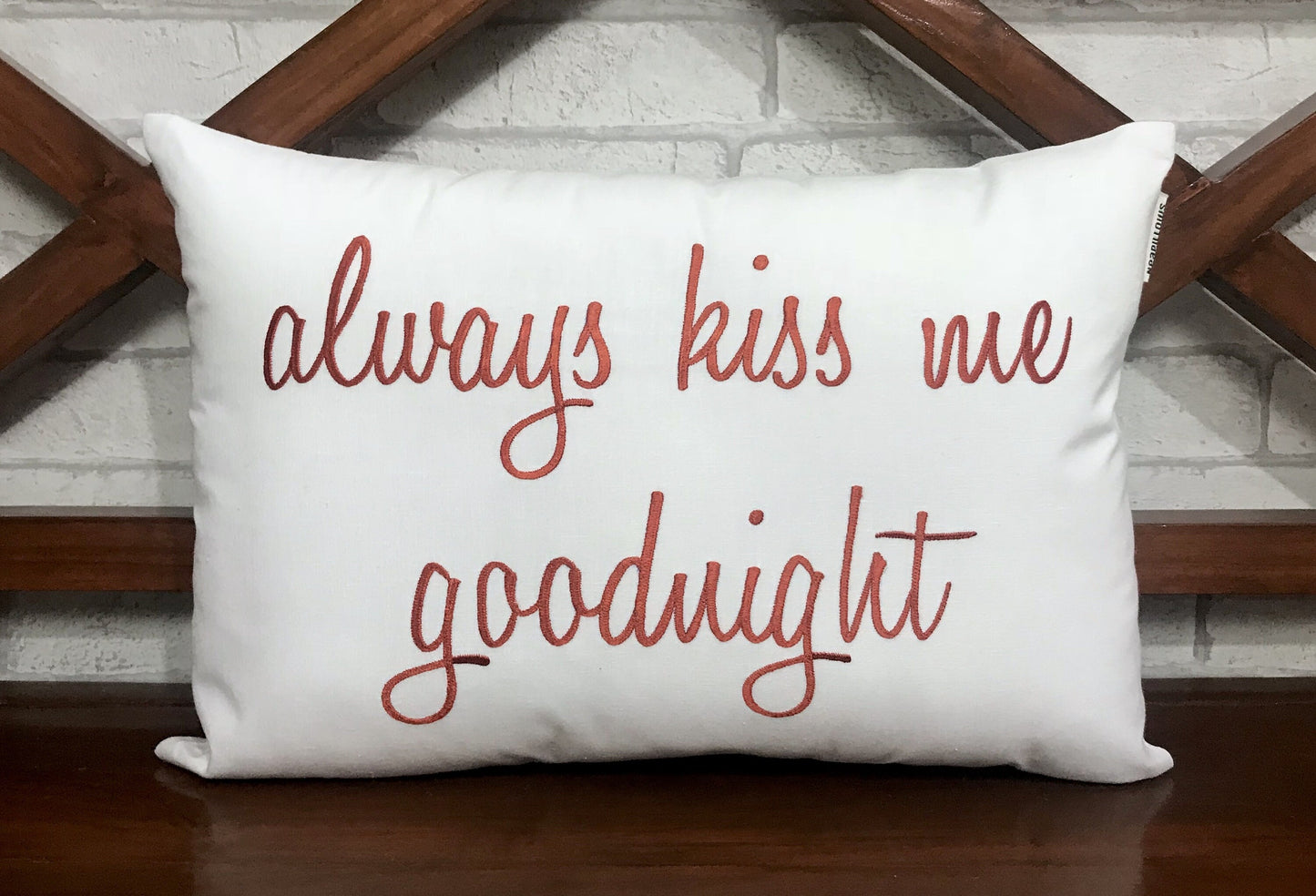 Personalized Always Kiss Me Goodnight Custom Pillow Wedding Pillow Anniversary Valentine Gift in All Sizes And Color.