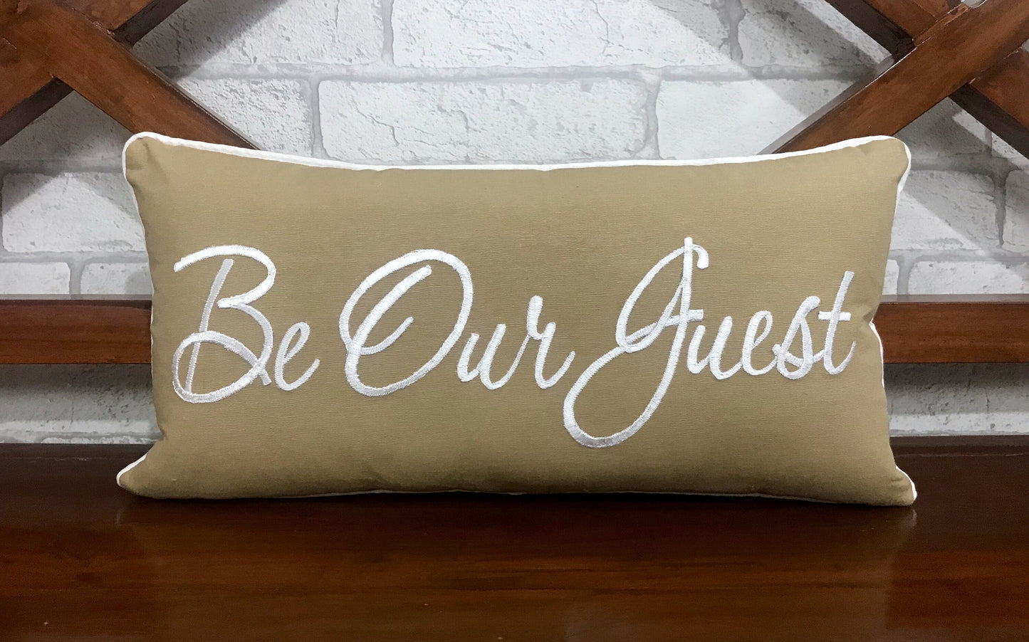 70% Sale  Be Our Guest Pillow, Embroidered Guest Room Pillow, Welcome Gift, Wedding, Occasion Decor, Pillow Form Available in all sizes