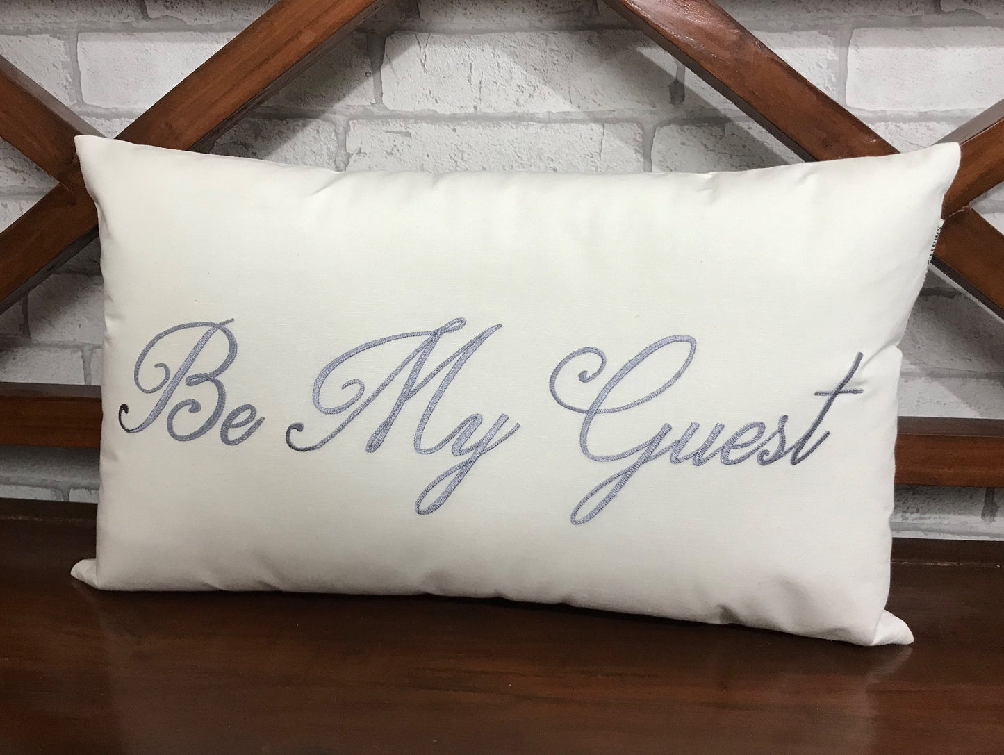 Be Our Guest Pillow Embroidered Guest Room Pillow Welcome Gift Wedding Occasion Décor, Holiday Décor, Wedding Ceremony Décor.
