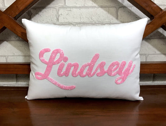 Kids Name Last Name Pillow Cover Cushion Personalized Birthday Baby Couple Wedding Love Anniversary Gift in All Sizes.
