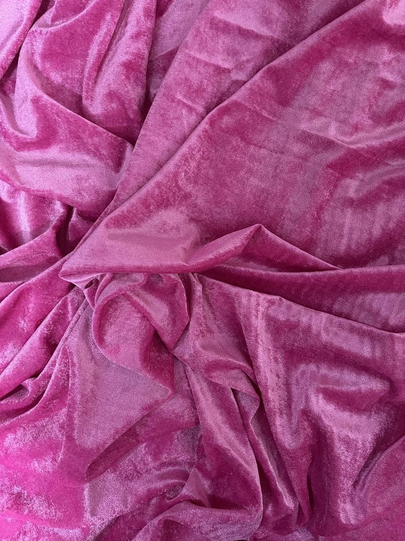 Velvet Stretchable Fabric in Pink color, Multiple lengths will come in the continuous piece - VLTF19