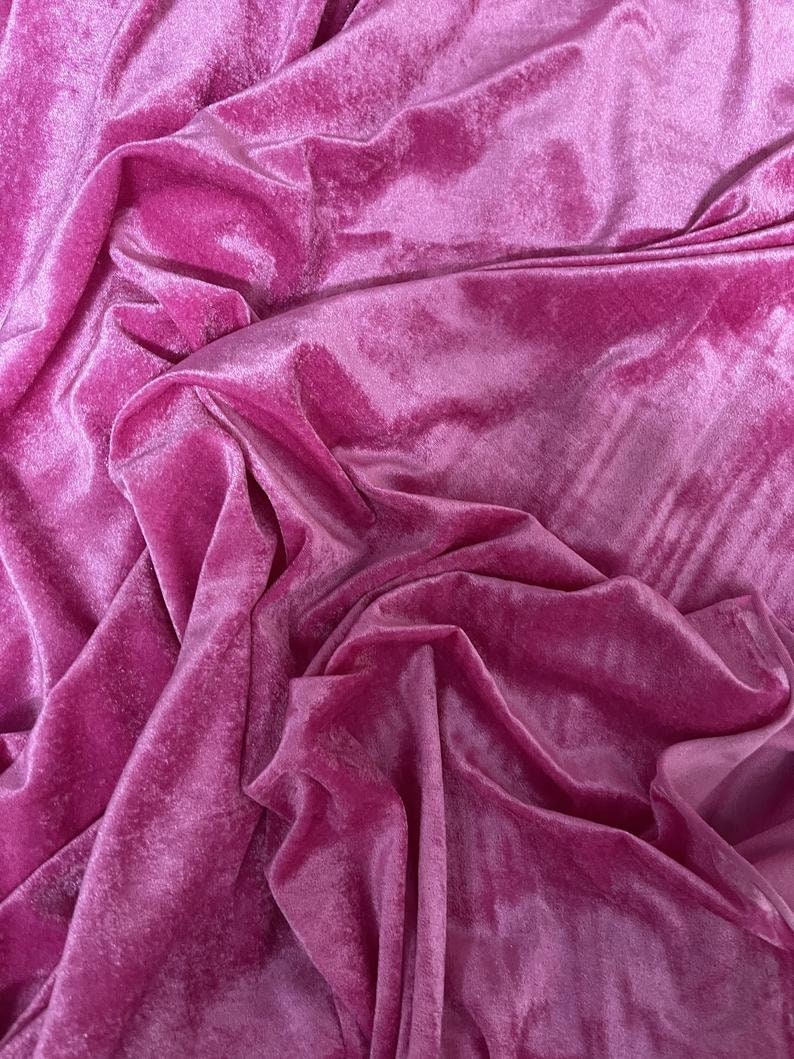 Velvet Stretchable Fabric in Pink color, Multiple lengths will come in the continuous piece - VLTF19