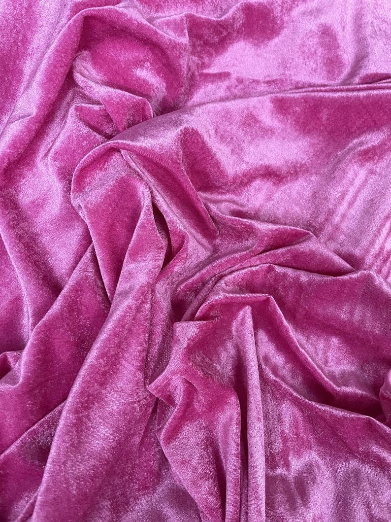 Velvet Stretchable Fabric in Pink color, Multiple lengths will come in the continuous piece - VLTF19