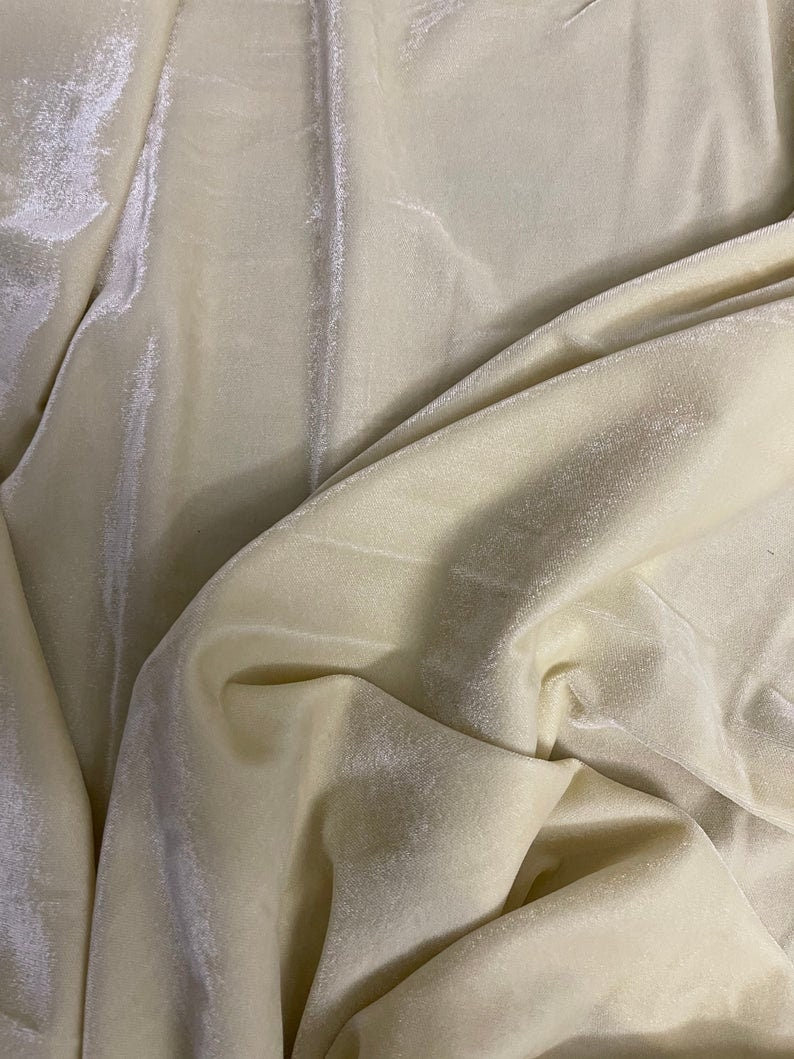 Micro Velvet non stretch Fabric in Yellow cream color, Multiple lengths will come in the continuous piece - MCVF16