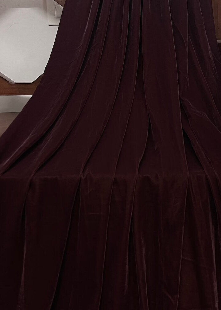 Micro Velvet non stretch Fabric in Brown color, Multiple lengths will come in the continuous piece - MCVF27