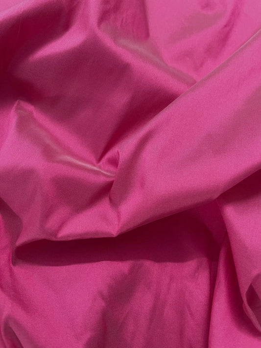 Pink Taffeta Fabric, Dress, Costume Apparel Fabric,  Indian Poly Silk Fabric, Multiple yardage will come in a continuous length - TSF19