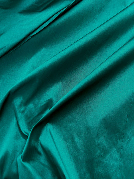 Green Taffeta Fabric, Dress, Costume Fabric, Indian Poly Silk Fabric,Multiple yardage will come in a continuous length - TSF14