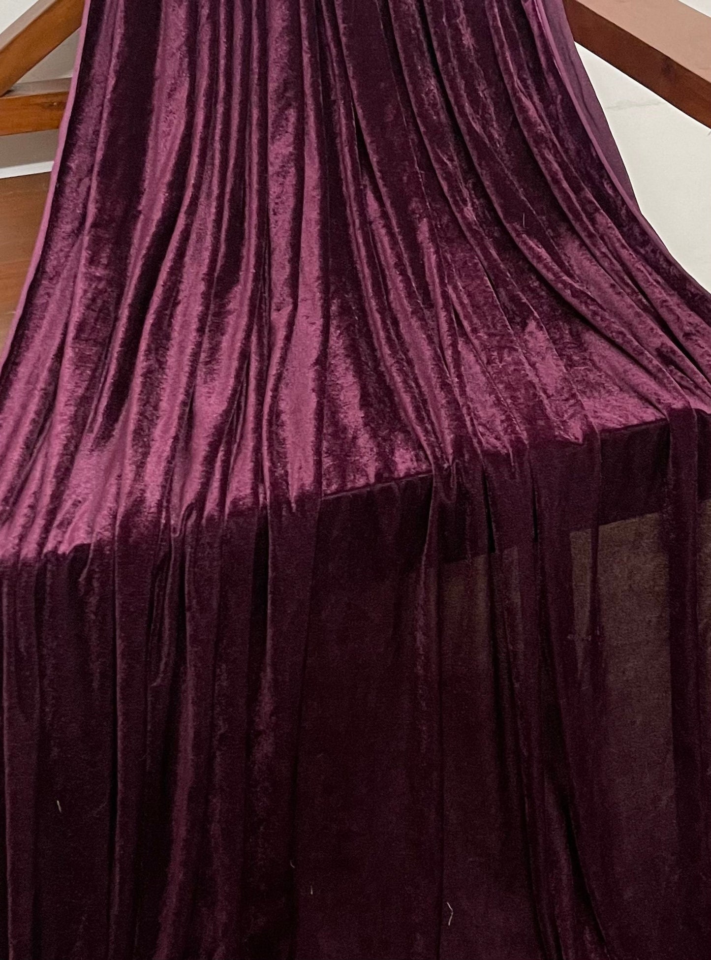 Velvet Stretch Fabric in Wine Color, Multiple lengths will come in the continuous piece - VLTF11