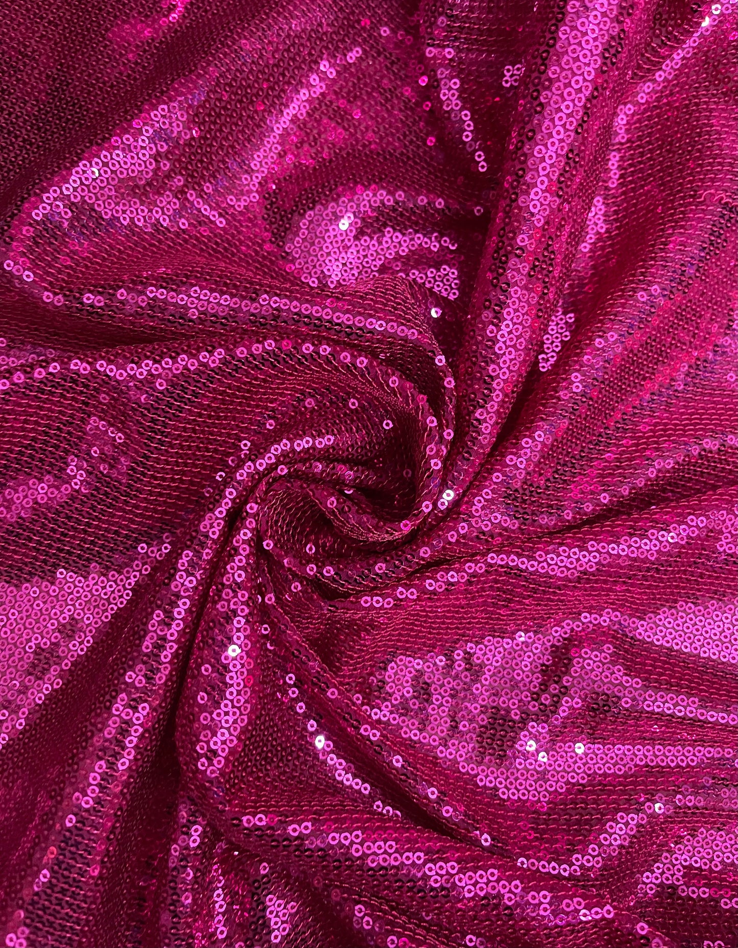 Embroidered Sequin Georgette Fabric in Hot Pink color, Multiple lengths will come in the continuous piece - SQAF06