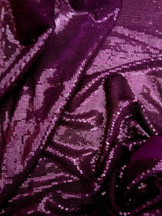 Purple embroidered fabric, Georgette sequin fabric, Haute couture, Couture fashion, Fabric store, Royal fabric, Wedding dress, Bridesmaid dress - SQAF07