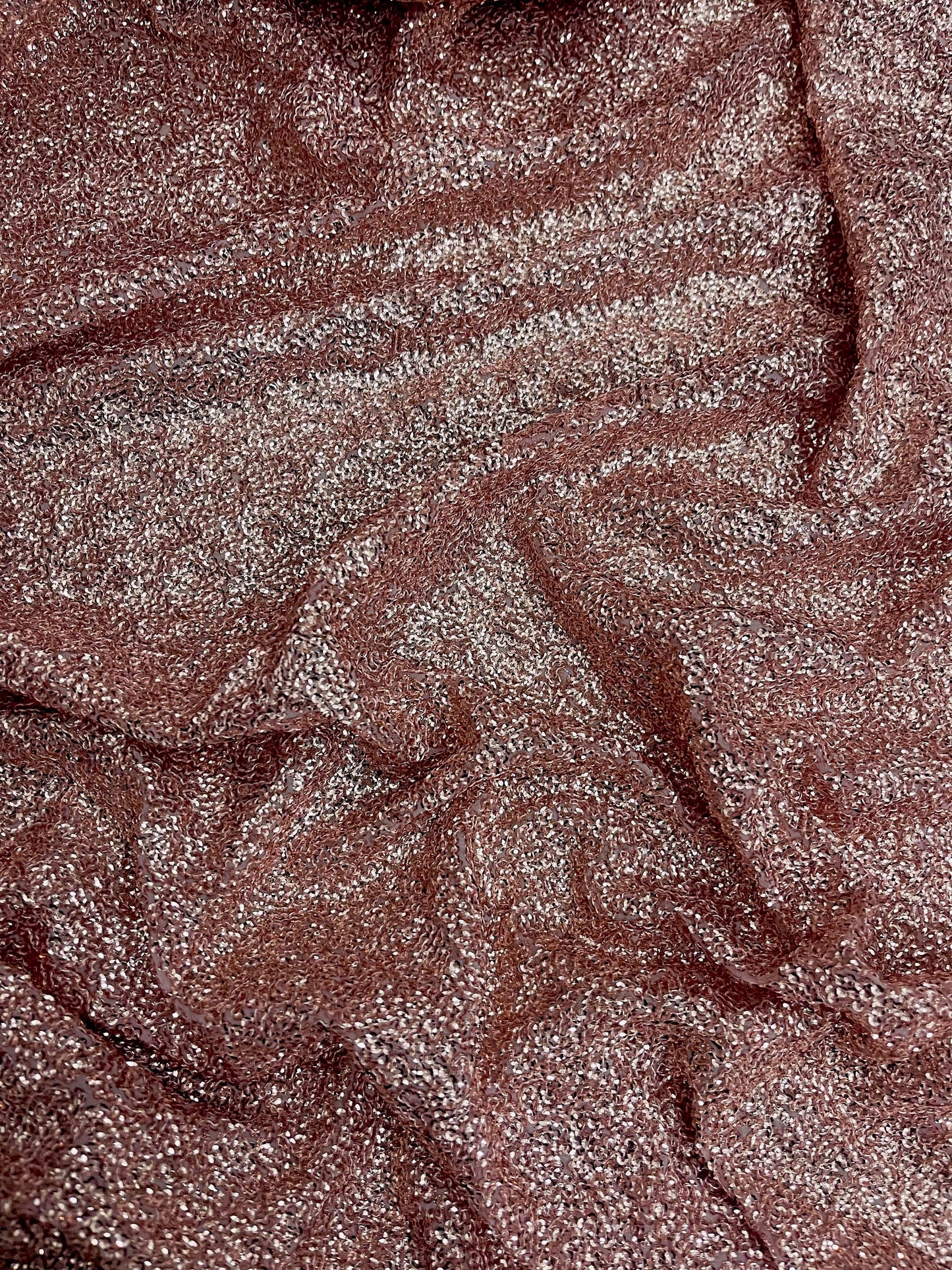 Embroidered Sequins Georgette Fabric in Rose Gold color, Multiple lengths will come in the continuous piece - SQAF26