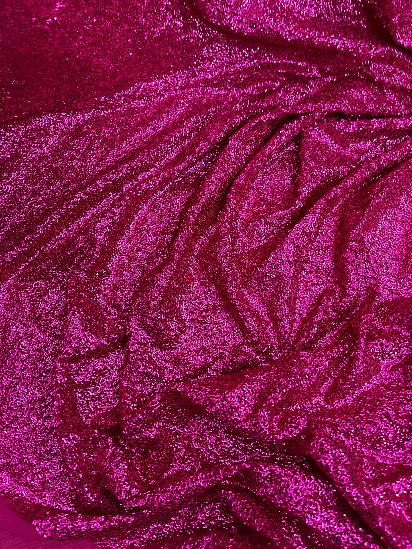 Embroidered Georgette Sequin Fabric in Hot Pink color, Multiple lengths will come in the continuous piece -SQAF12