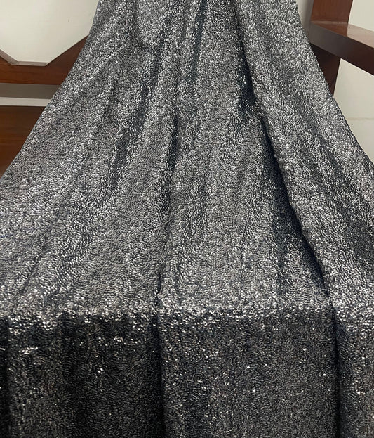 Grey embroidered fabric, Georgette sequin fabric, Haute couture, Couture fashion, Fabric store, Royal fabric, Wedding dress, Bridesmaid dress - SQAF17