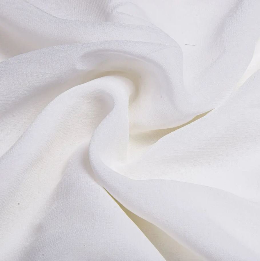 Off White viscose Georgette Dyeable Fabric, Multiple lengths will come in the continuous piece - NF557