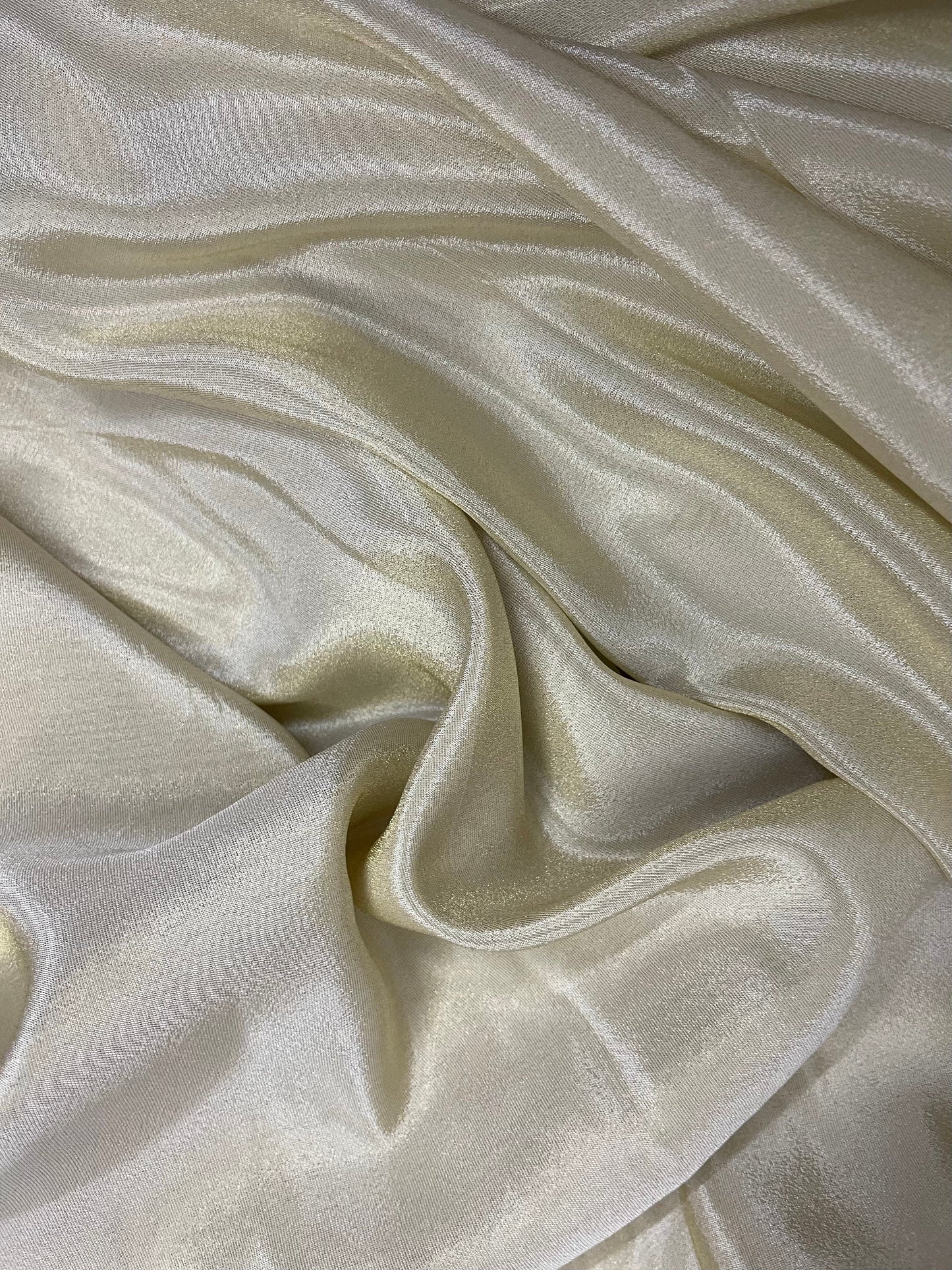 Viscose Silk Ivory Gold Tissue, Organza Bridal Fabric, Gold Wedding Dress, Multiple Length will come in a continuous piece - NF481