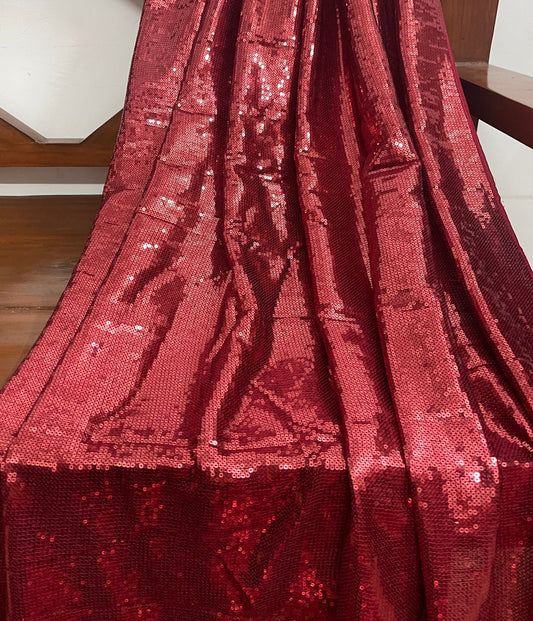 Red embroidered fabric, Georgette sequin fabric, Haute couture, Couture fashion, Fabric store, Royal fabric, Wedding dress, Bridesmaid dress - SQAF27