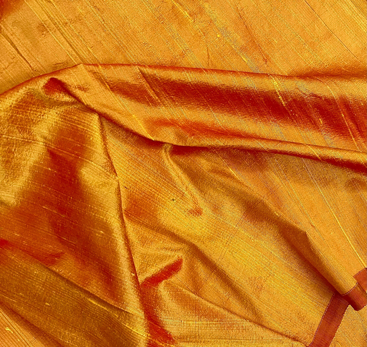 Indian Shantung Raw Silk Fabric Handloom Yellow Mustard Dupioni Silk, Wedding Fabric, Multiple yardage will come in the continuous length RS18