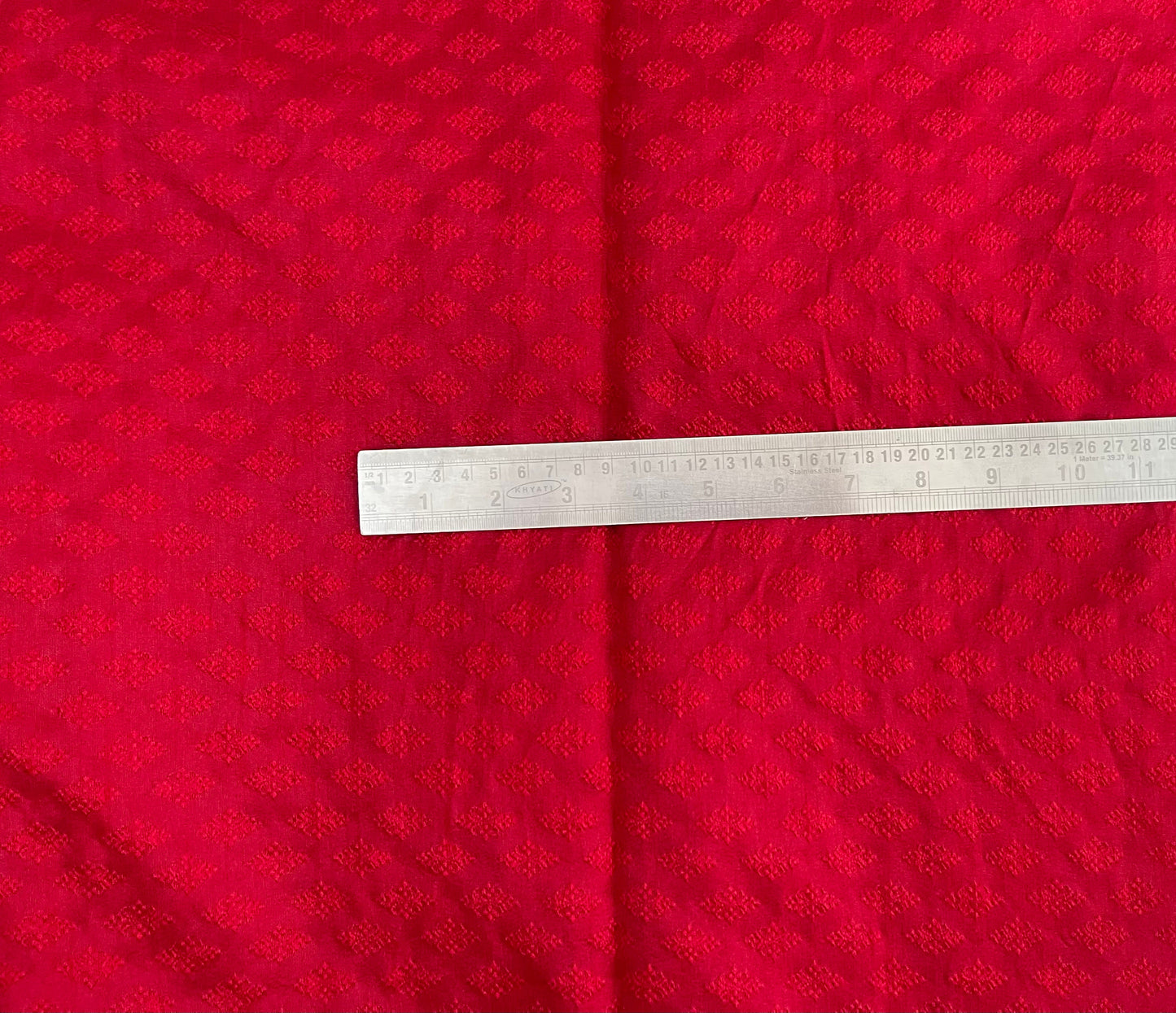 Brocade Red Fabric, Wedding Dress fabric, Fancy fabric, Multiple yardage will come in a continuous length - NF733