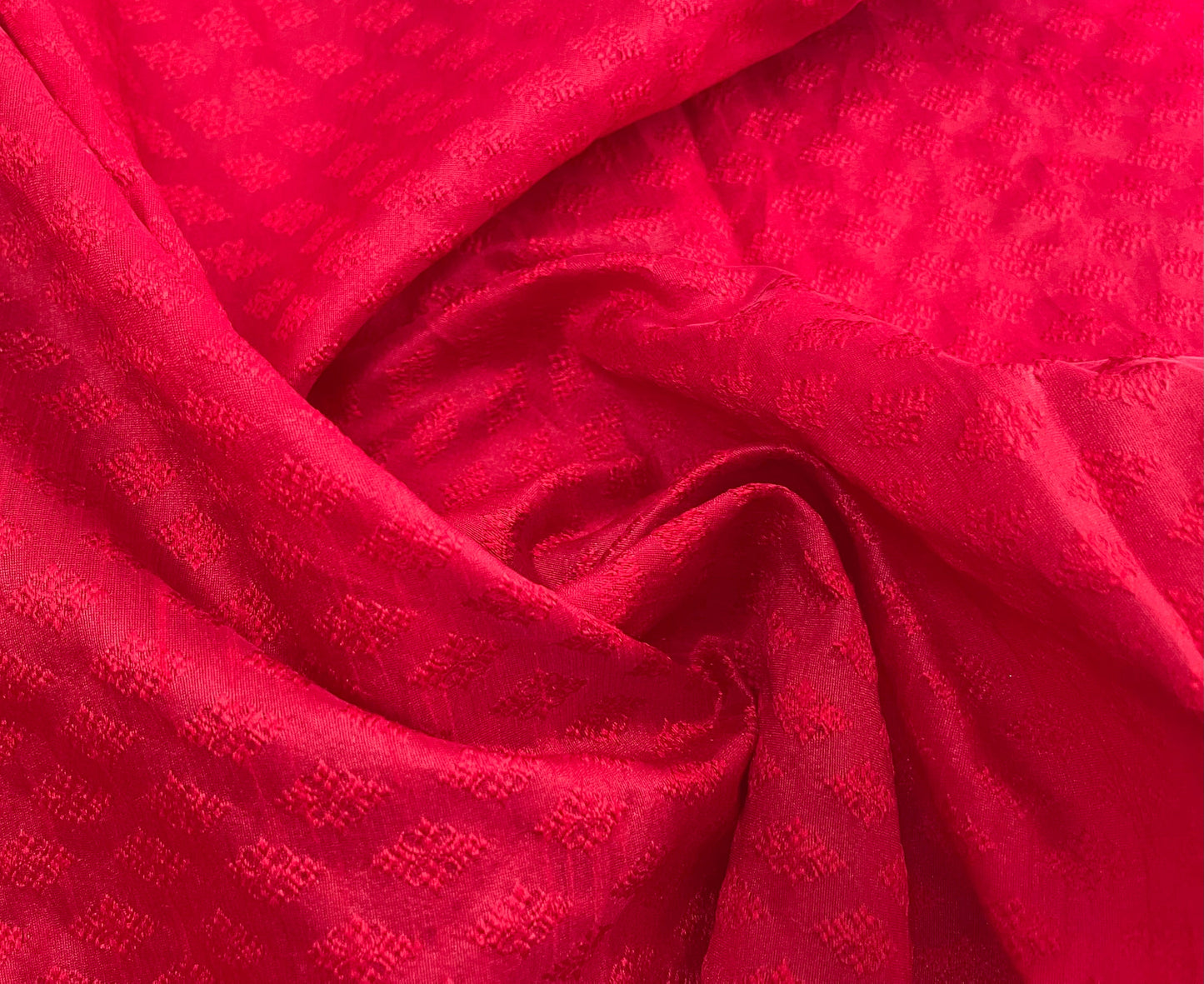 Brocade Red Fabric, Wedding Dress fabric, Fancy fabric, Multiple yardage will come in a continuous length - NF733