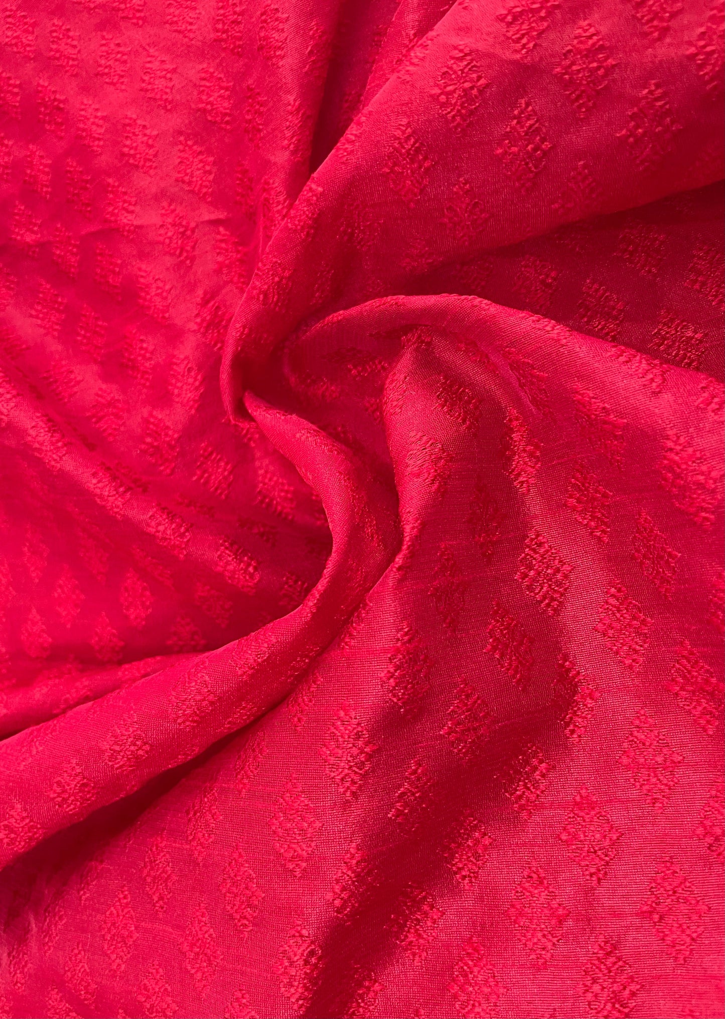 Brocade Red Fabric, Wedding Dress fabric, Fancy fabric, Multiple yardage will come in a continuous length - NF733